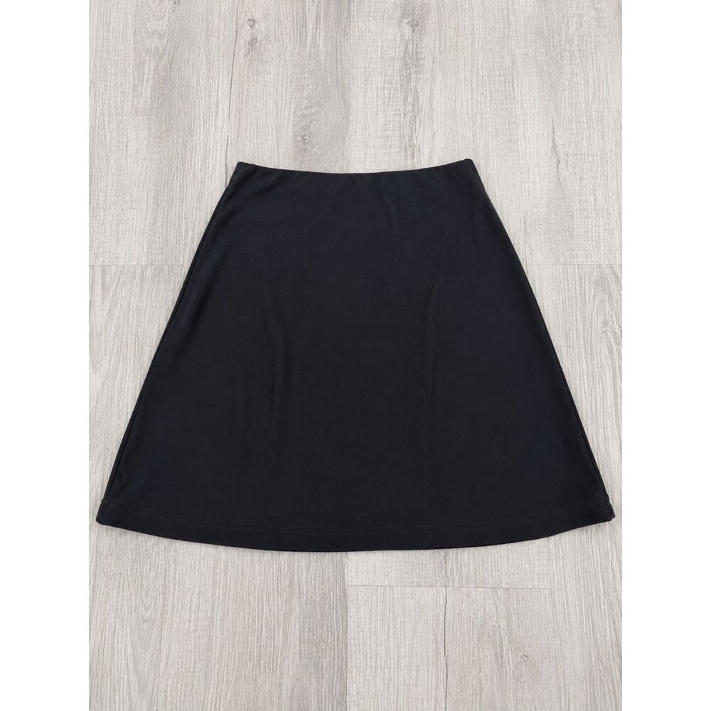 I.N. San Francisco Black A-Line Flare Skirt Elastic Waist Size S Minimalist Goth